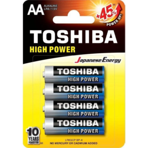 Pack de 4 Pilas AA Toshiba Alkaline LR6/ 1.5V/ Alcalinas