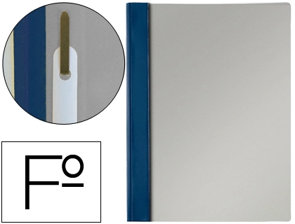 Carpeta dossier fastener pvc esselte folio azul marino.